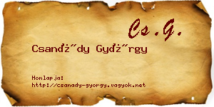Csanády György névjegykártya