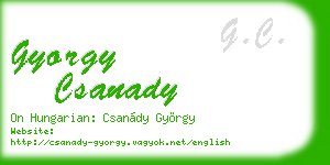 gyorgy csanady business card