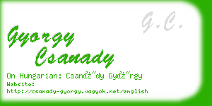 gyorgy csanady business card